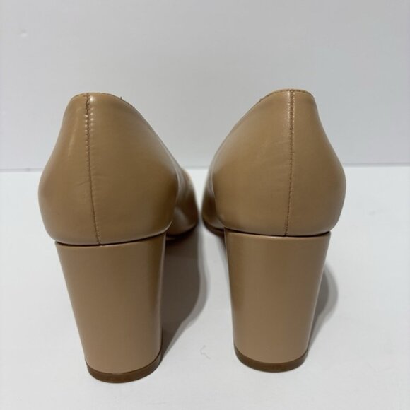 Stuart Weitzman Women’s Laney 75, Tan Block Heel Pumps, Size 7 M - Picture 4 of 6